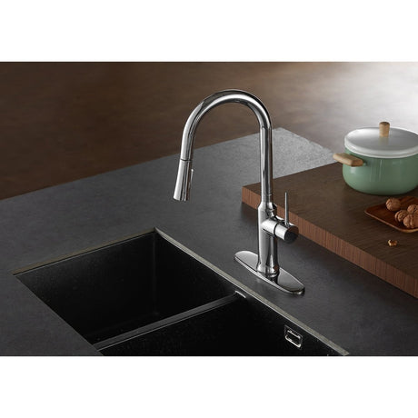 Gourmetier Single Handle Pull Down Kitchen Faucet - BUILDMYPLACE