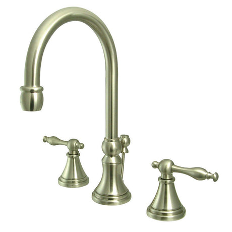 Governor 8 In. Widespread Two - handle 3 - Hole Deck Mount Bathroom Sink Faucet with Brass Pop - up - BUILDMYPLACE