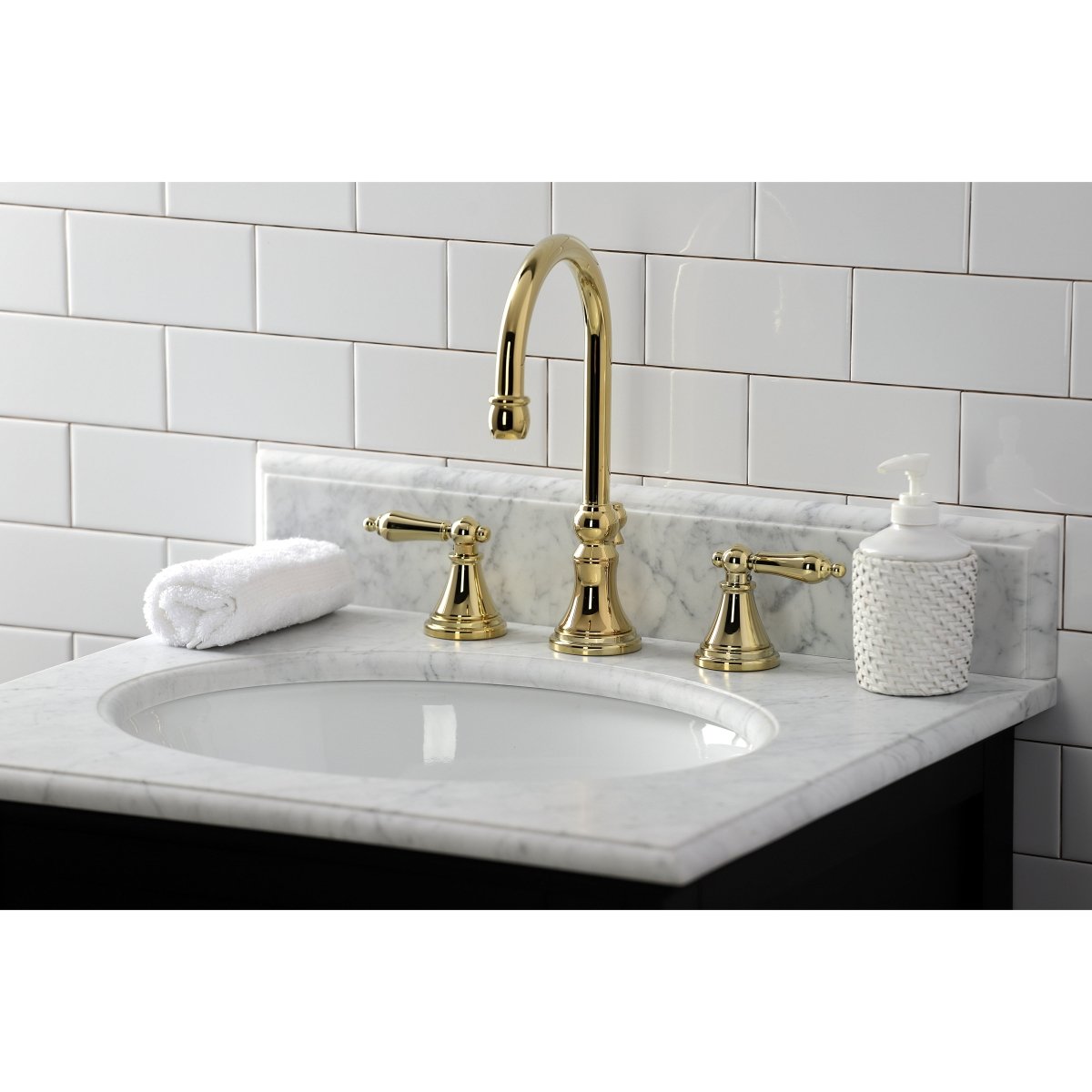 Governor 8" Widespread Bathroom Faucet In 6.5" Spout Reach - BUILDMYPLACE