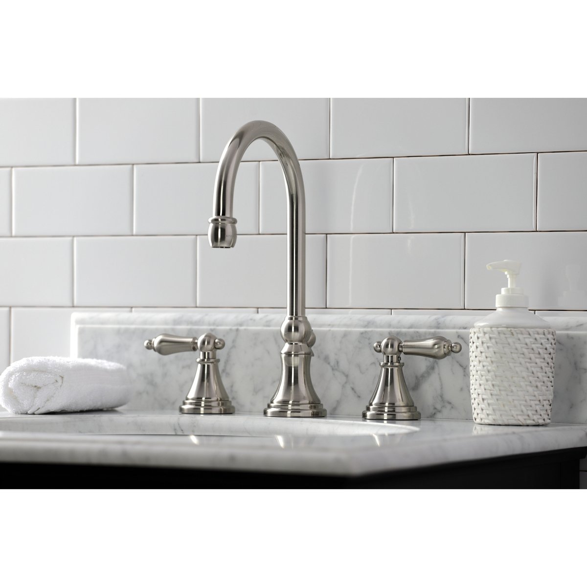 Governor 8" Widespread Bathroom Faucet In 6.5" Spout Reach - BUILDMYPLACE