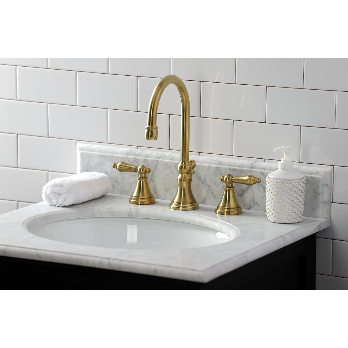 Governor 8" Widespread Bathroom Faucet In 6.5" Spout Reach - BUILDMYPLACE