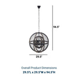 Gravitate Globe Rustic Oak Wood Pendant Light Chandelier - BUILDMYPLACE