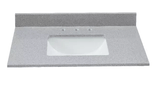 Gray Engineered Stone Rectangular Bathroom Vanity Sink Top - BUILDMYPLACE