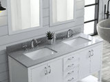 Gray Engineered Stone Rectangular Bathroom Vanity Sink Top - BUILDMYPLACE