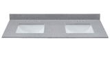 Gray Engineered Stone Rectangular Bathroom Vanity Sink Top - BUILDMYPLACE