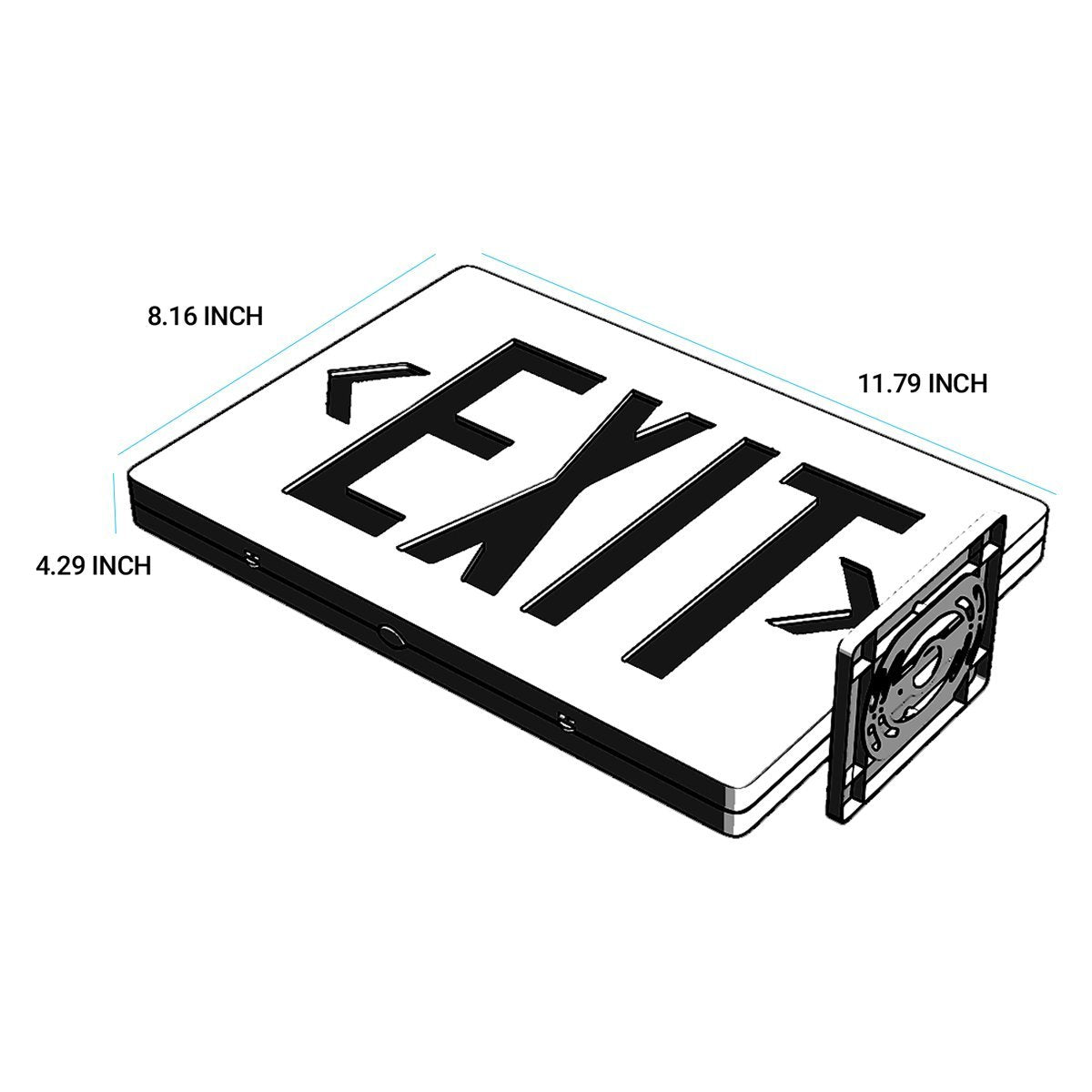 Green LED Exit Sign, Double Sided, 4W, UL,CUL, AC 120V - 277V, 90 - min Backup Battery, Exit Light for Business, Residential - BUILDMYPLACE