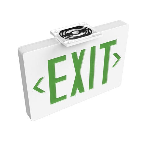 Green LED Exit Sign, Double Sided, 4W, UL,CUL, AC 120V - 277V, 90 - min Backup Battery, Exit Light for Business, Residential - BUILDMYPLACE