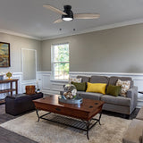 GREENWOOD 48" 3 - Blade Flush Mount Ceiling Fan with LED Light & Pull Chain - LEDMyPlace