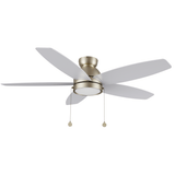 GREENWOOD 48" 5 - Blade Flush Mount Ceiling Fan with LED Light & Pull Chain - LEDMyPlace