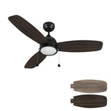 GREENWOOD 48" inch 3 - Blade Ceiling Fan with LED Light & Pull Chain - LEDMyPlace