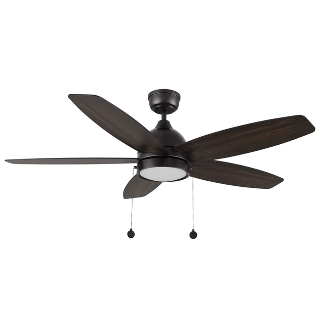 GREENWOOD 52" 5 - Blade Ceiling Fan with LED Lighrt & Pull Chain - LEDMyPlace