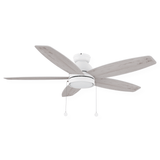 GREENWOOD 52" 5 - Blade Flush Mount Ceiling Fan with LED Light & Pull Chain - LEDMyPlace