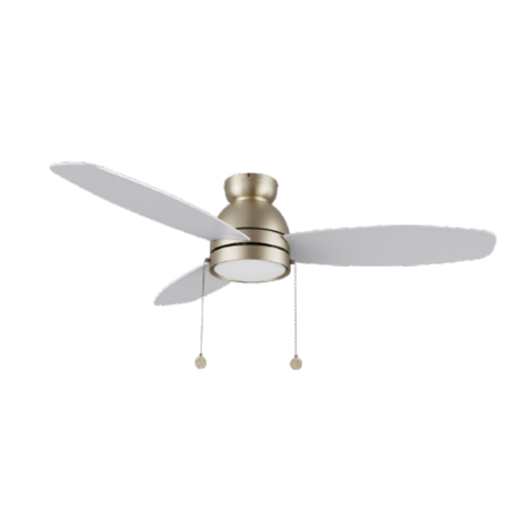 GREENWOOD 52 Inch 3 blade flush mount ceiling fan with led light pull chain - LEDMyPlace