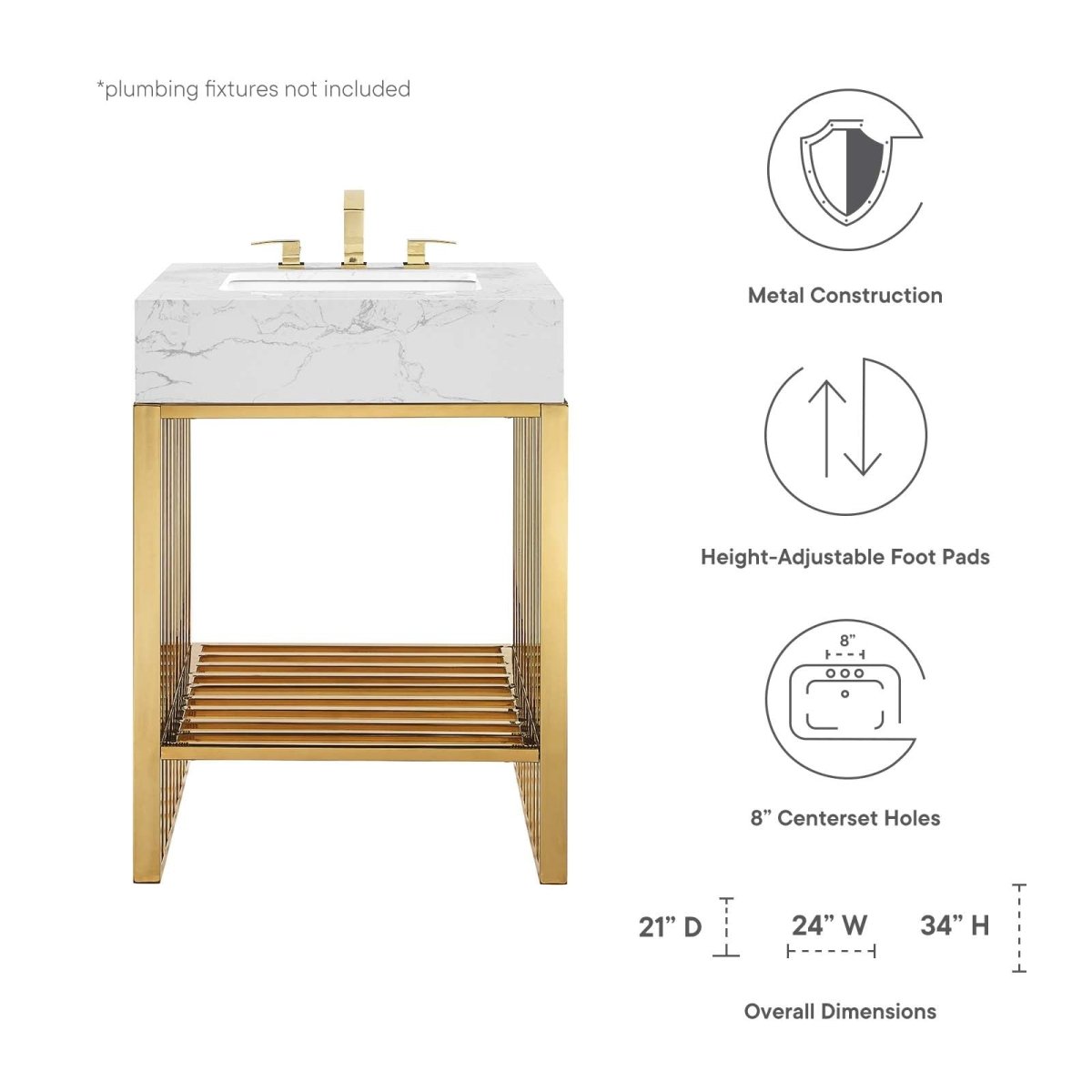 Gridiron 24" Bathroom Vanity - BUILDMYPLACE