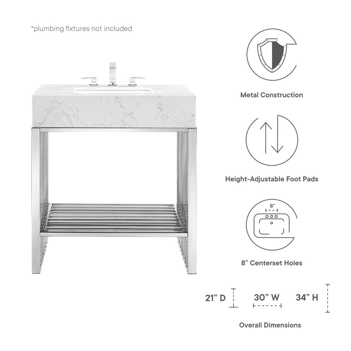 Gridiron 30" Bathroom Vanity - BUILDMYPLACE