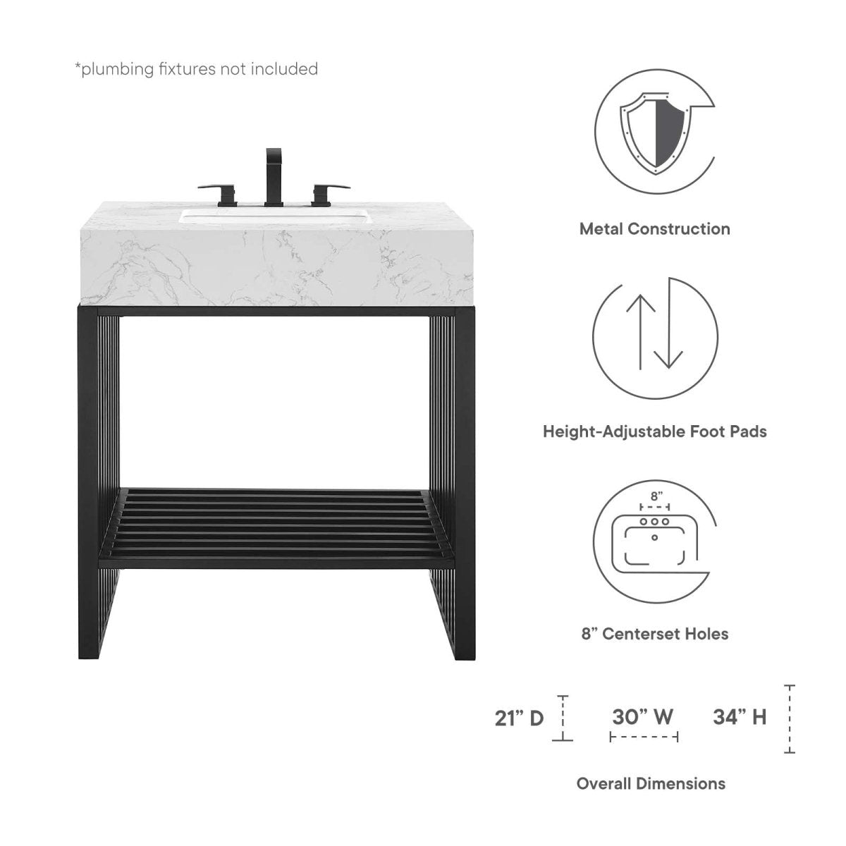 Gridiron 30" Bathroom Vanity - BUILDMYPLACE