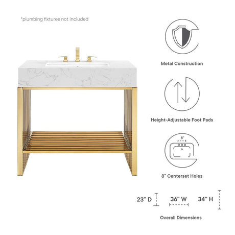 Gridiron 36" Bathroom Vanity - BUILDMYPLACE