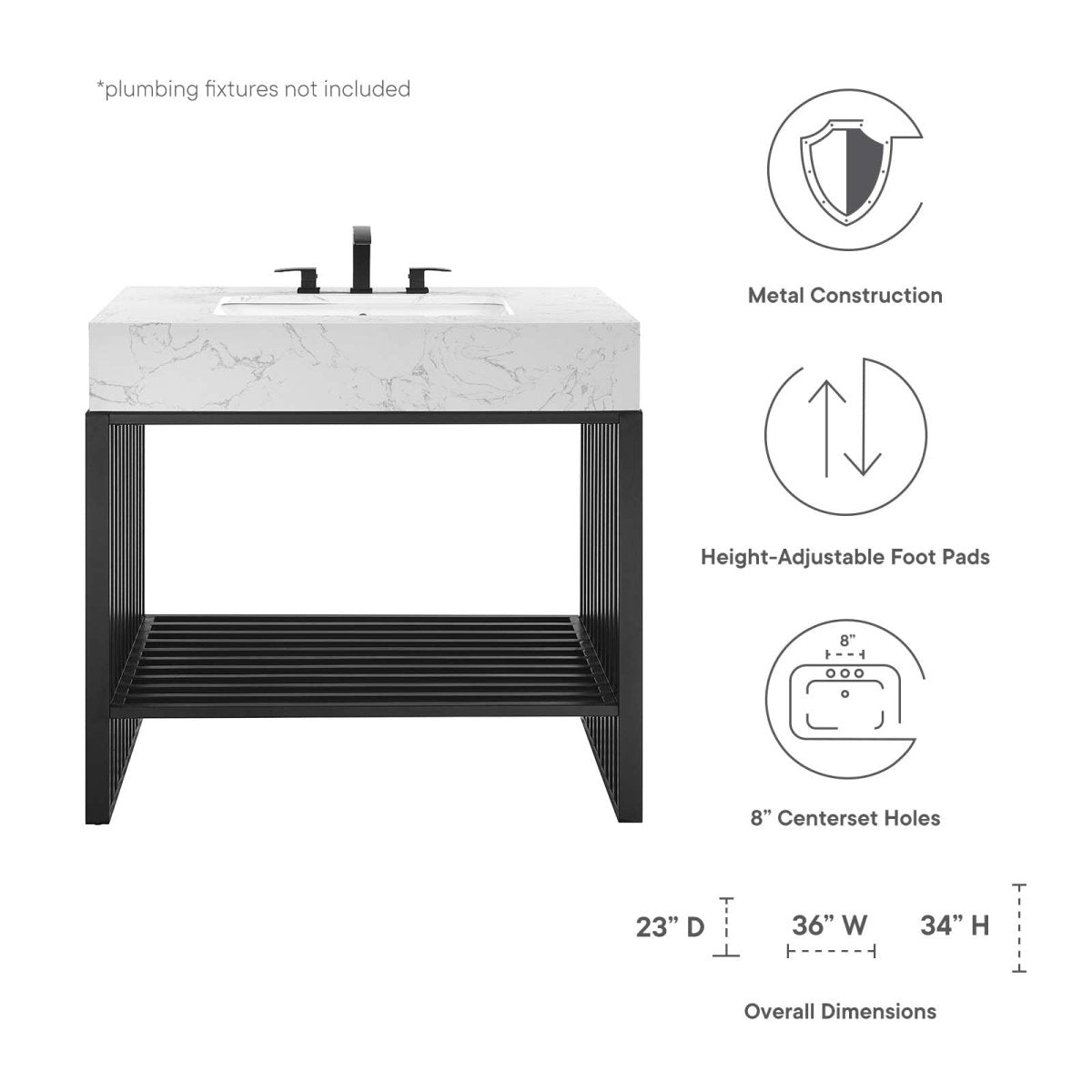 Gridiron 36" Bathroom Vanity - BUILDMYPLACE