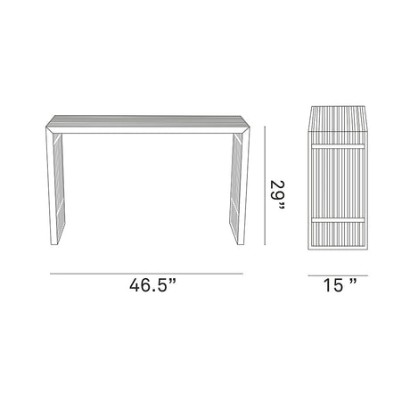 Gridiron Tubular Stainless Steel Console Table Radial Shape, Table In 29 Inch Height - BUILDMYPLACE