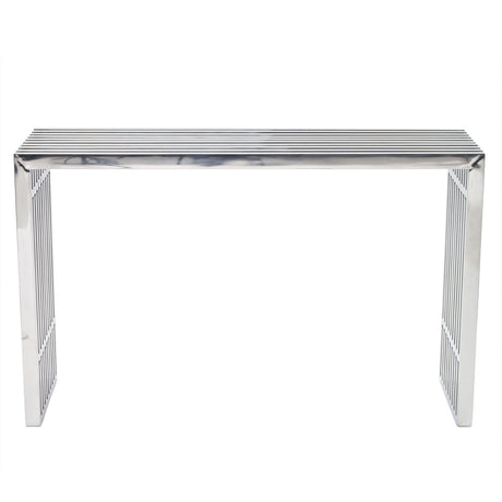 Gridiron Tubular Stainless Steel Console Table Radial Shape, Table In 29 Inch Height - BUILDMYPLACE