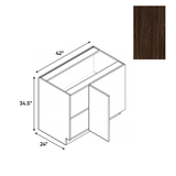 Guayana Gloss - Blind Corner Base Cabinet - 42"W x 34.5"H x 24"D - Pre Assembled - Frameless Cabinet - BUILDMYPLACE