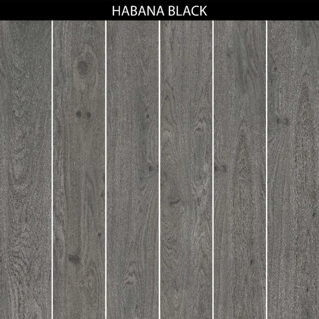 HABANA BLACK 8 in. x 48 in. x 8.5 mm MATT Marble Look Tile - Porcelain Floor and Wall Tile (15.07 Sqft/Box) - BUILDMYPLACE