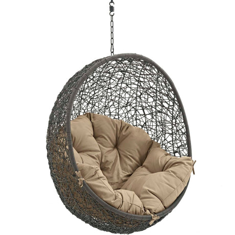 Hammock Chair Porch Bean Outdoor Patio Swing Chair - Without Swing Chair With Comfortable Cushions Seat - BUILDMYPLACE