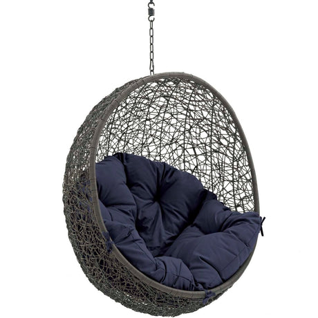 Hammock Chair Porch Bean Outdoor Patio Swing Chair - Without Swing Chair With Comfortable Cushions Seat - BUILDMYPLACE