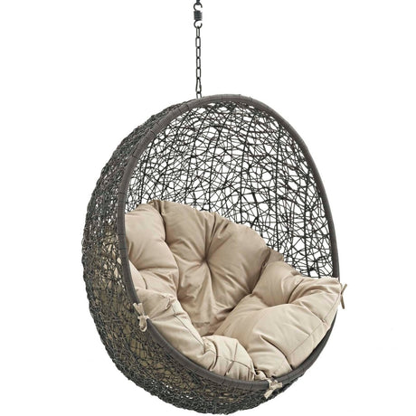 Hammock Chair Porch Bean Outdoor Patio Swing Chair - Without Swing Chair With Comfortable Cushions Seat - BUILDMYPLACE