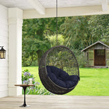 Hammock Chair Porch Bean Outdoor Patio Swing Chair - Without Swing Chair With Comfortable Cushions Seat - BUILDMYPLACE