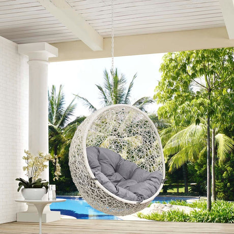 Hammock Chair Porch Bean Outdoor Patio Swing Chair - Without Swing Chair With Comfortable Cushions Seat - BUILDMYPLACE