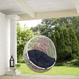 Hammock Chair Porch Bean Outdoor Patio Swing Chair - Without Swing Chair With Comfortable Cushions Seat - BUILDMYPLACE