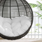 Hammock Net Swing Chair, Garner Teardrop Outdoor Patio Swing Chair in Gray Color - With 2 Seat Cushions - BUILDMYPLACE