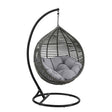 Hammock Net Swing Chair, Garner Teardrop Outdoor Patio Swing Chair in Gray Color - With 2 Seat Cushions - BUILDMYPLACE