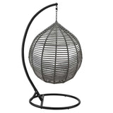 Hammock Net Swing Chair, Garner Teardrop Outdoor Patio Swing Chair in Gray Color - With 2 Seat Cushions - BUILDMYPLACE