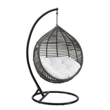 Hammock Net Swing Chair, Garner Teardrop Outdoor Patio Swing Chair in Gray Color - With 2 Seat Cushions - BUILDMYPLACE