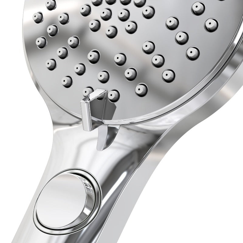 Hand Held Shower 3 - Setting,Plated face plate, Soft Self - Cleaning Nozzles With Trickle Button - BUILDMYPLACE