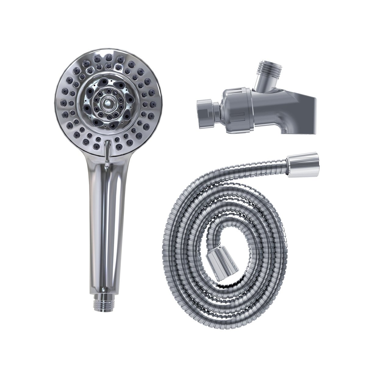 Hand Shower With Arm Mount 5 - Setting, Soft Self - Cleaning Nozzles With different Flow rate - BUILDMYPLACE