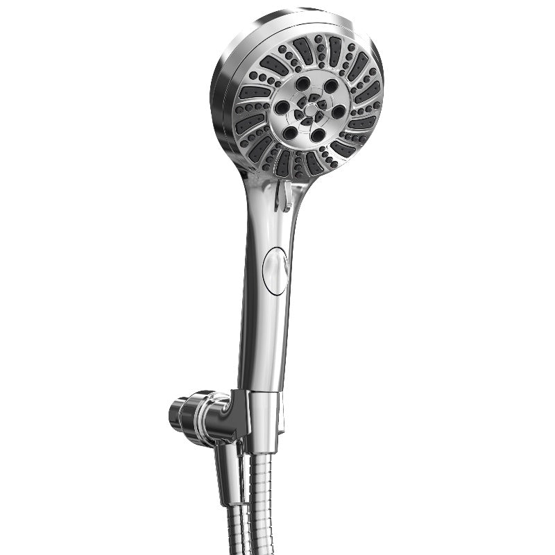 Handheld Shower 6 - Settings with arm mount , Flow regulator With Fast change to trickle function by push button - BUILDMYPLACE