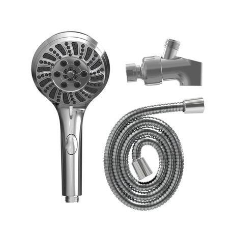 Handheld Shower 6 - Settings with arm mount , Flow regulator With Fast change to trickle function by push button - BUILDMYPLACE