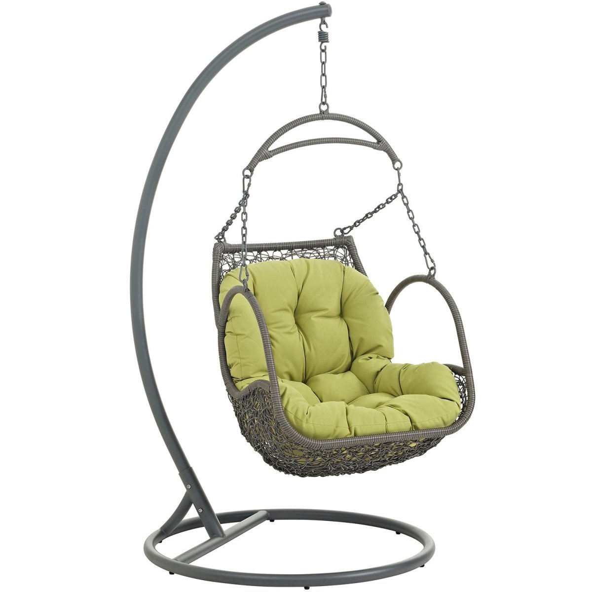 Hanging Arbor Swing Chair - Weather Fastness Hanging Chair With Cushions In Multicolor - Swing Chair With Stand - BUILDMYPLACE