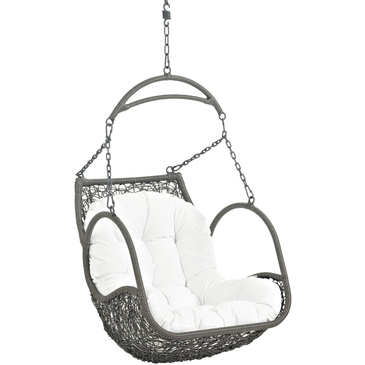 Hanging Arbor Swing Chair - Weather Fastness Hanging Chair With Cushions In Multicolor - Swing Chair With Stand - BUILDMYPLACE