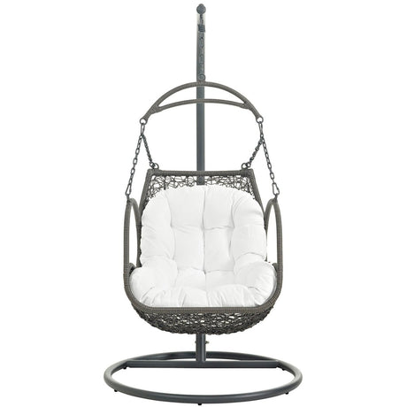 Hanging Arbor Swing Chair - Weather Fastness Hanging Chair With Cushions In Multicolor - Swing Chair With Stand - BUILDMYPLACE