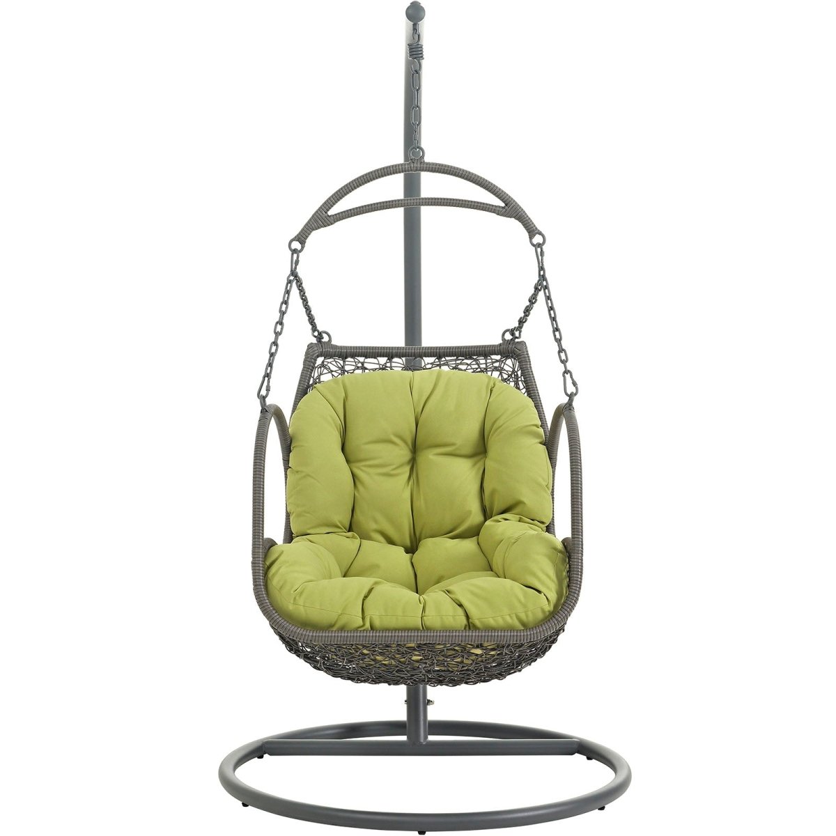 Hanging Arbor Swing Chair - Weather Fastness Hanging Chair With Cushions In Multicolor - Swing Chair With Stand - BUILDMYPLACE