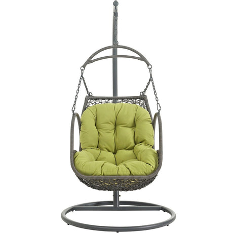 Hanging Arbor Swing Chair - Weather Fastness Hanging Chair With Cushions In Multicolor - Swing Chair With Stand - BUILDMYPLACE