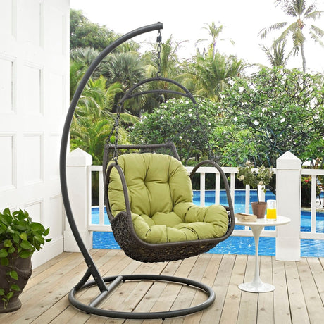 Hanging Arbor Swing Chair - Weather Fastness Hanging Chair With Cushions In Multicolor - Swing Chair With Stand - BUILDMYPLACE