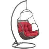 Hanging Arbor Swing Chair - Weather Fastness Hanging Chair With Cushions In Multicolor - Swing Chair With Stand - BUILDMYPLACE