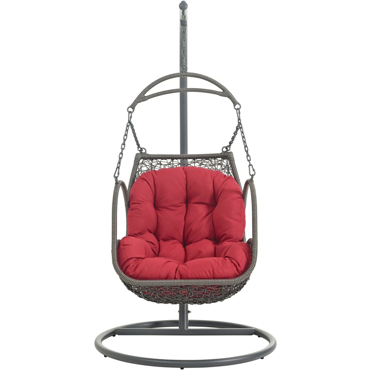 Hanging Arbor Swing Chair - Weather Fastness Hanging Chair With Cushions In Multicolor - Swing Chair With Stand - BUILDMYPLACE