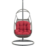 Hanging Arbor Swing Chair - Weather Fastness Hanging Chair With Cushions In Multicolor - Swing Chair With Stand - BUILDMYPLACE