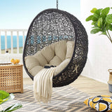 Hanging Basket Swing Chair For Indoor and Outdoor Decor - Encase Swing Outdoor Patio Lounge Chair - BUILDMYPLACE